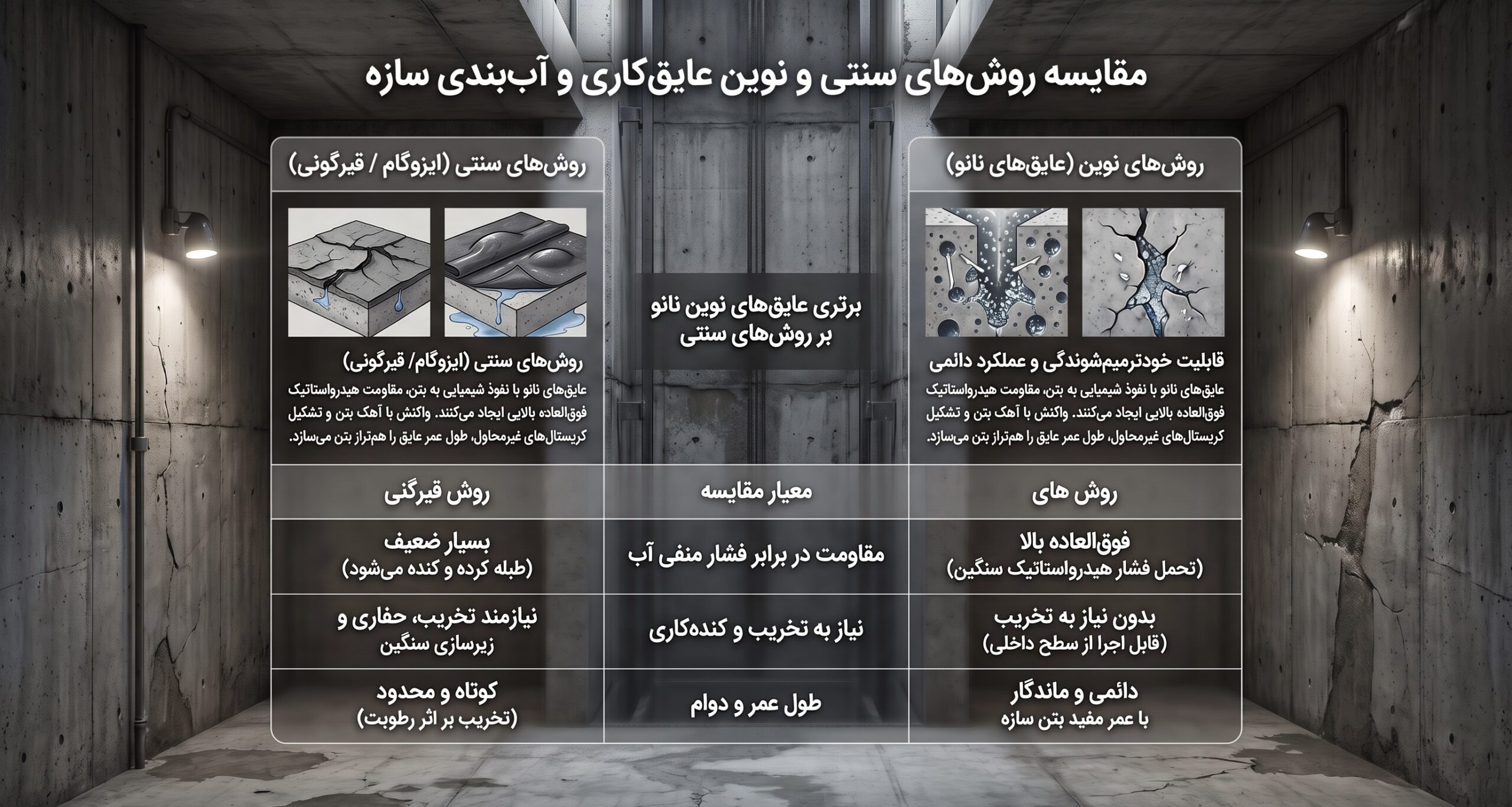 مقایسه روش‌های سنتی و روش‌های نوین عایق‌کاری