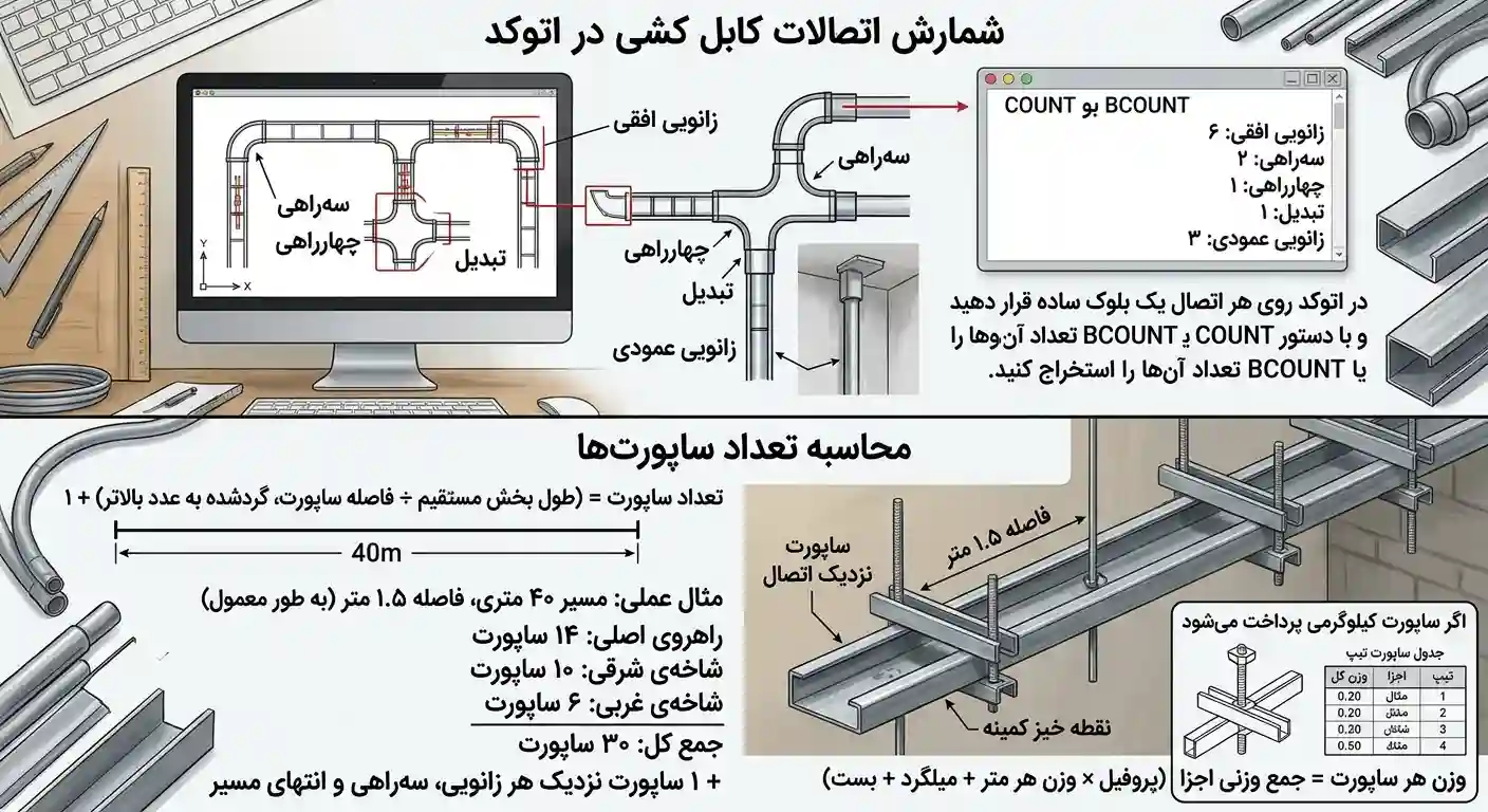 اتصالات و ساپورت‌ها را چطور بشماریم